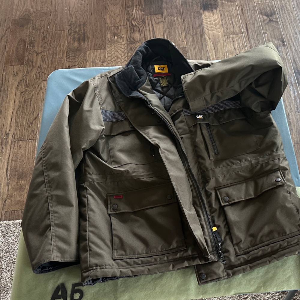 Men's Caterpillar Military Field Jacket in Dark Green